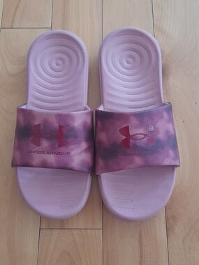 Under Armour Pink Tie-Dye Slide Sandals